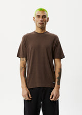 AFENDS Mens Classic - Retro Fit Tee - Coffee - Afends mens classic   retro fit tee   coffee   streetwear   sustainable fashion