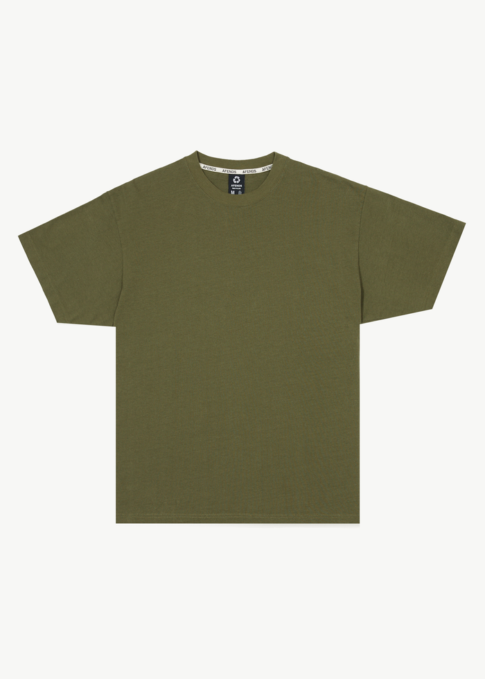 Afends Mens Genesis - Recycled Boxy Fit Tee - Military - Streetwear - Sustainable Fashion