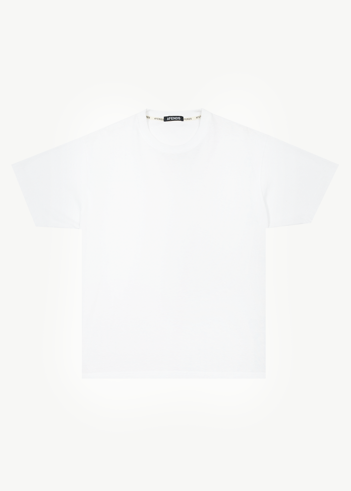 Afends Mens Genesis - Heavy Boxy T-Shirt - White - Streetwear - Sustainable Fashion