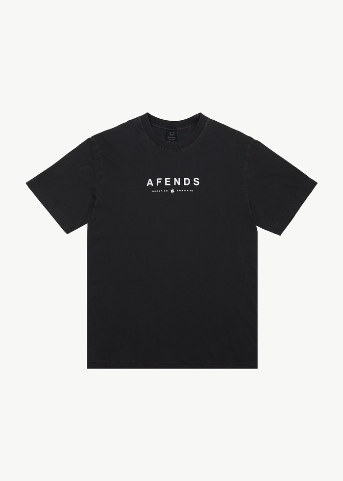 Afends Mens Thrown Out - Retro Fit Tee - Black / White - Streetwear - Sustainable Fashion