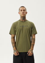 Afends Mens Thrown Out - Retro Fit Tee - Military - Afends mens thrown out   retro fit tee   military   streetwear   sustainable fashion