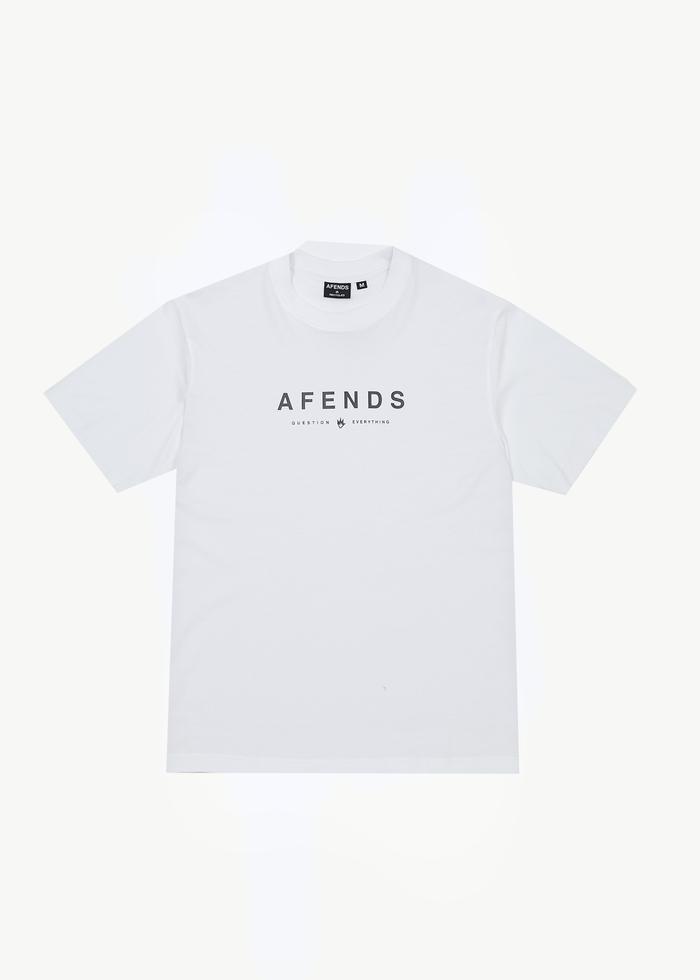 AFENDS Mens Thrown Out - Retro T-Shirt - White / Black - Streetwear - Sustainable Fashion