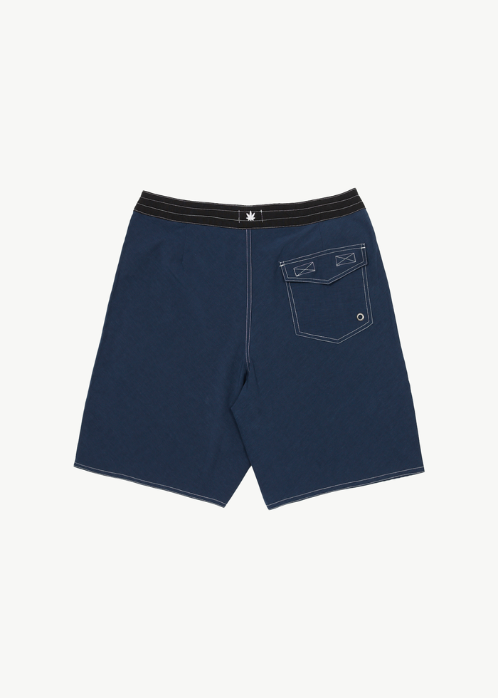 Afends Mens Surf Related - Hemp Fixed Waist Boardshort 20" - Navy - Streetwear - Sustainable Fashion