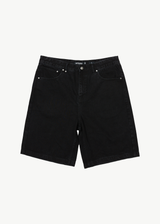 AFENDS Mens Lil C - Denim Baggy Fit Short - Washed Black - Afends mens lil c   denim baggy fit short   washed black   streetwear   sustainable fashion