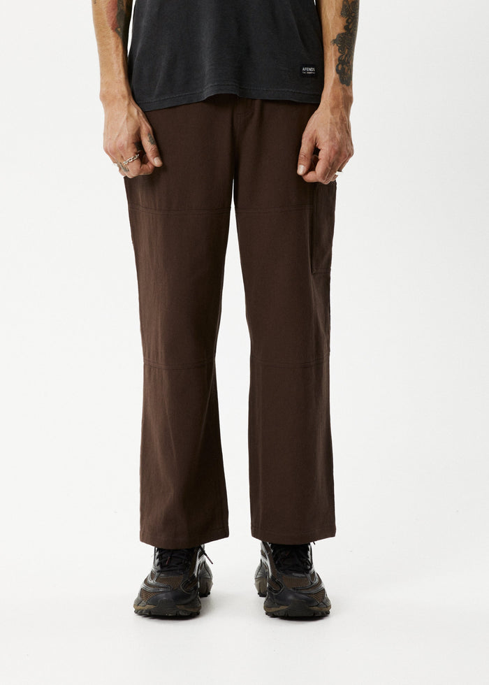 Afends Mens Richmond - Recycled Carpenter Pant - Coffee - Streetwear - Sustainable Fashion