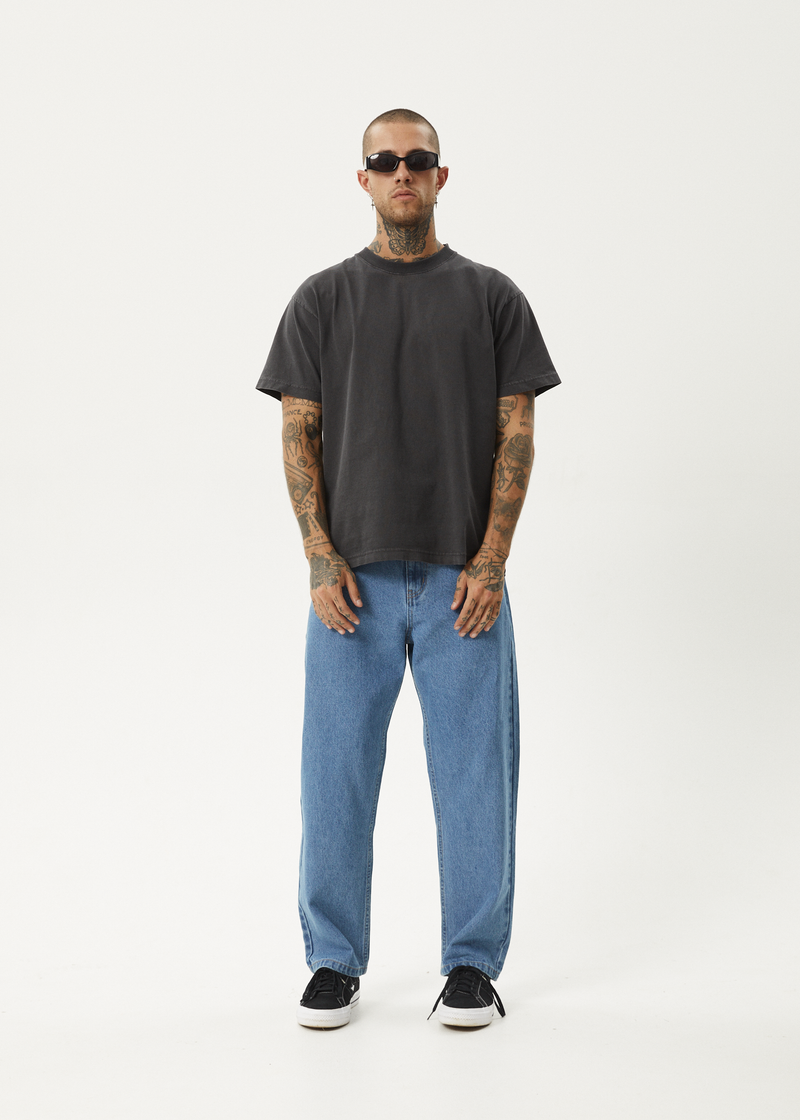 Afends Mens Ninety Two'S - Hemp Denim Relaxed Jean - Worn Blue