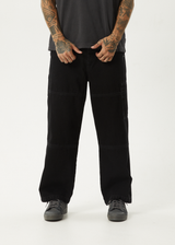 AFENDS Mens Richmond - Organic Denim Workwear Jeans - Washed Black - Afends mens richmond   organic denim workwear jeans   washed black   streetwear   sustainable fashion