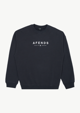 AFENDS Mens Thrown Out - Crew Neck - Charcoal - Afends mens thrown out   crew neck   charcoal   streetwear   sustainable fashion