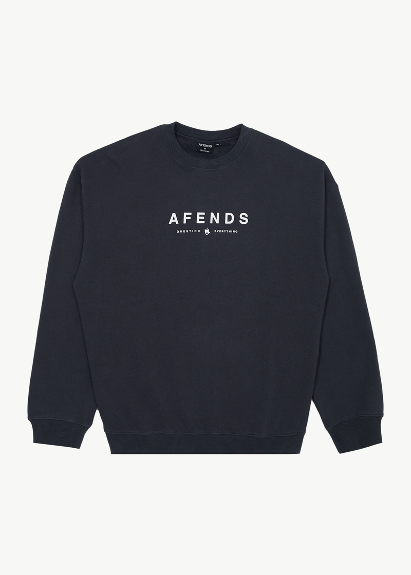 Afends Mens Thrown Out - Crew Neck - Charcoal