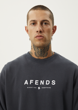 Afends Mens Thrown Out - Crew Neck - Charcoal - Afends mens thrown out   crew neck   charcoal   streetwear   sustainable fashion
