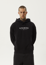 Afends Mens Thrown Out - Pull On Hood - Black - Afends mens thrown out   pull on hood   black   streetwear   sustainable fashion
