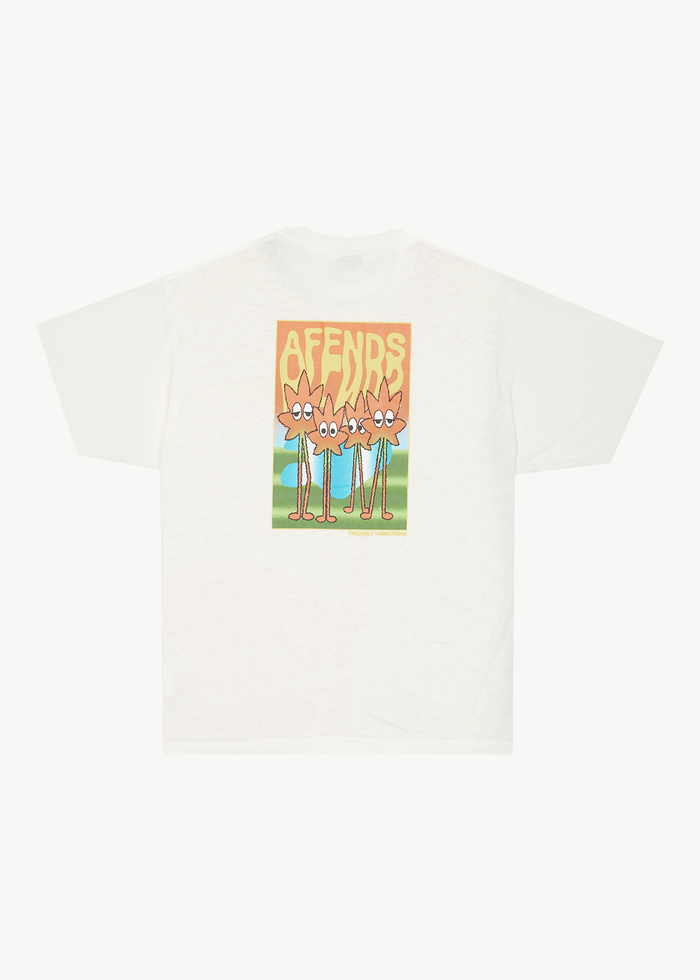 Afends Mens Vibrations - Hemp Boxy Graphic T-Shirt - Off White - Streetwear - Sustainable Fashion