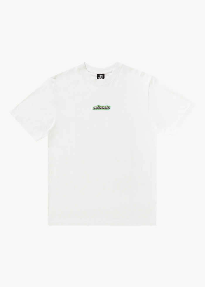 Afends Mens Heatwave - Hemp Retro Graphic Logo T-Shirt - White - Streetwear - Sustainable Fashion