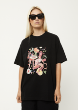 Afends Womens Josie Slay - Recycled Oversized Graphic T-Shirt - Black - Afends womens josie slay   recycled oversized graphic t shirt   black   streetwear   sustainable fashion