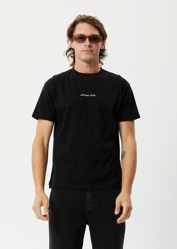 Afends Mens Thc - Hemp Slim Fit T-Shirt - Black - Streetwear - Sustainable Fashion