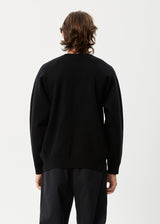 Afends Mens Eternal - Recycled Knit Crew Neck Jumper - Black - Afends mens eternal   recycled knit crew neck jumper   black   streetwear   sustainable fashion