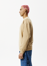 Afends Mens Bloom - Recycled Crew Neck Jumper - Tan - Afends mens bloom   recycled crew neck jumper   tan   streetwear   sustainable fashion