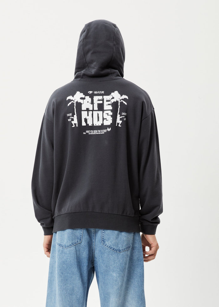 AFENDS Mens Choose Life - Hoodie - Charcoal - Streetwear - Sustainable Fashion