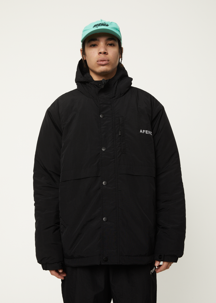 Afends Mens Floodlights - Recycled Spray Jacket - Black - Streetwear - Sustainable Fashion