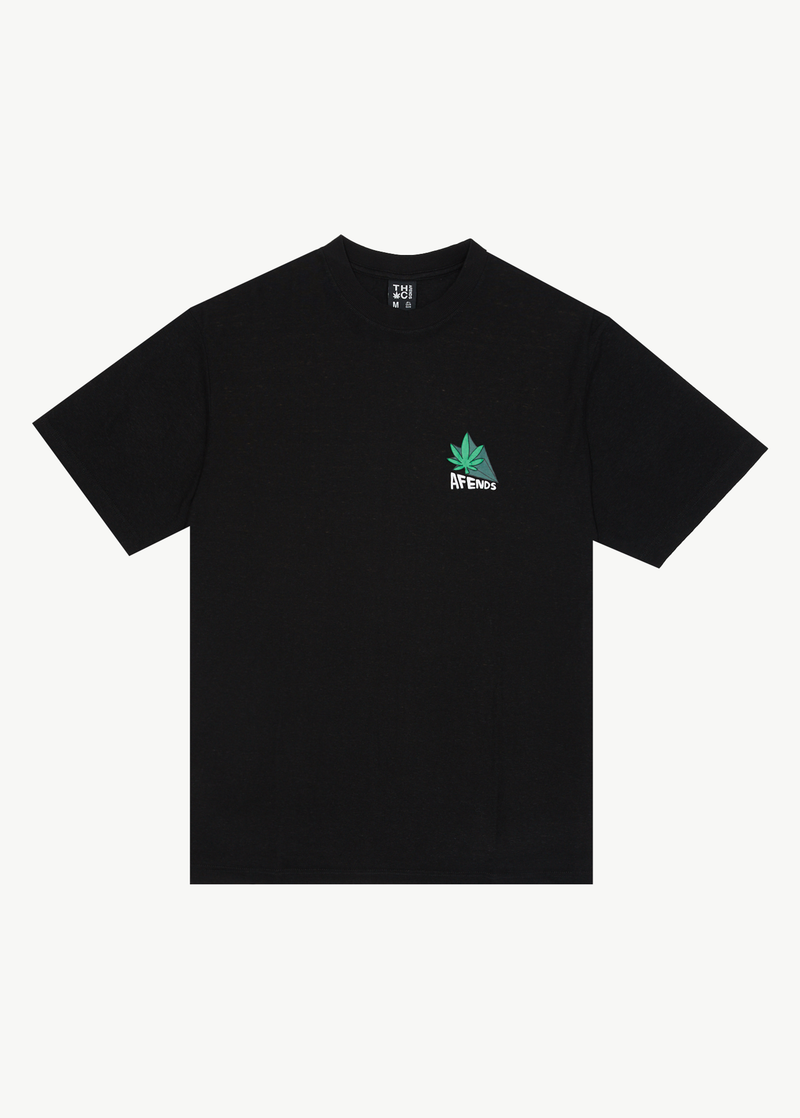 Afends Mens Crops - Retro Logo T-Shirt - Black