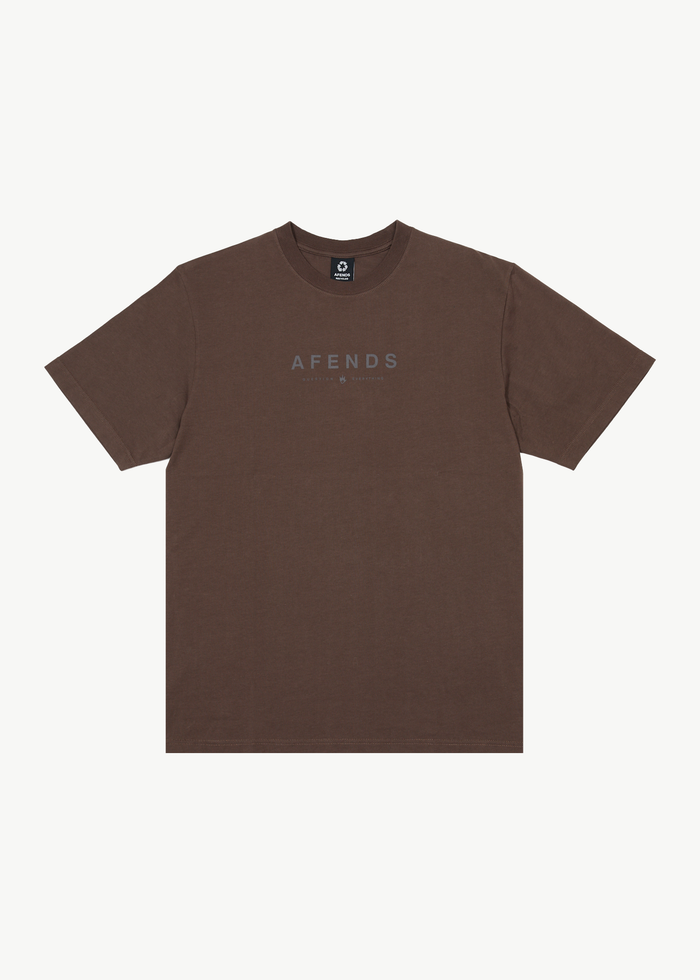 AFENDS Mens Thrown Out - Graphic Retro T-Shirt - Coffee - Streetwear - Sustainable Fashion