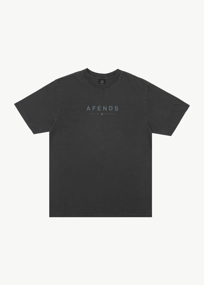 AFENDS Mens Thrown Out - Graphic Retro  T-Shirt - Stone Black - Streetwear - Sustainable Fashion