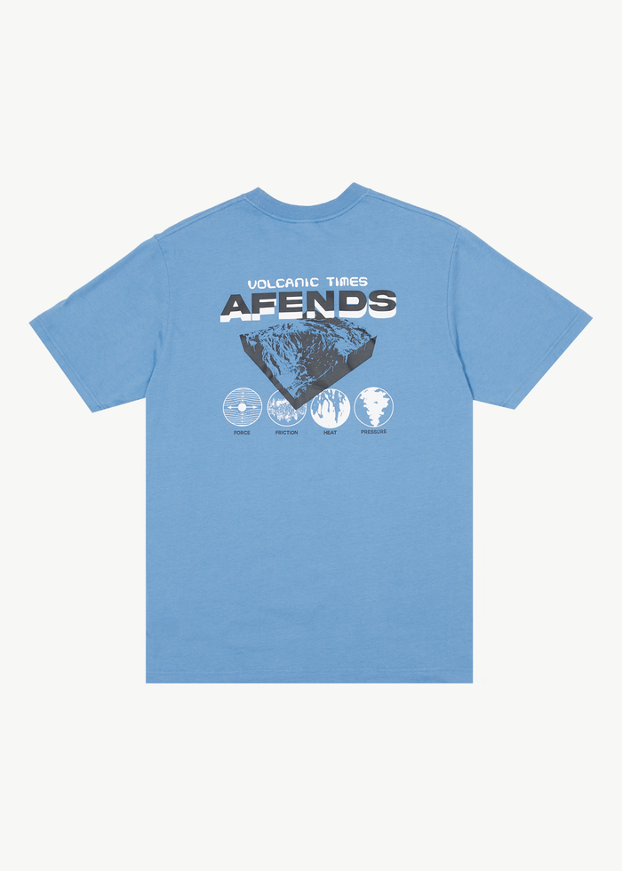 Afends Mens Volcanic Times - Graphic Retro  T-Shirt - Arctic - Streetwear - Sustainable Fashion