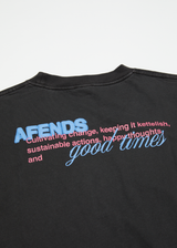 AFENDS Mens Good Times - Graphic Boxy  T-Shirt - Stone Black - Afends mens good times   graphic boxy  t shirt   stone black   streetwear   sustainable fashion