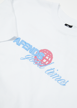 Afends Mens Good Times - Graphic Boxy  T-Shirt - White - Afends mens good times   graphic boxy  t shirt   white   streetwear   sustainable fashion