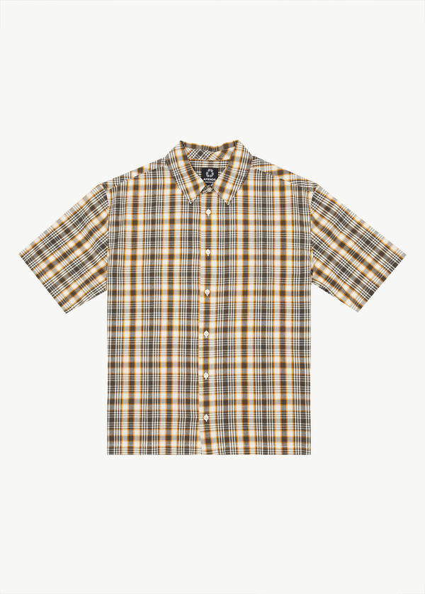 Afends Mens Check Out -  Short Sleeve Shirt - Moonbeam Check