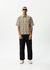 AFENDS Mens Check Out - Short Sleeve Shirt - Moonbeam Check - Afends mens check out   short sleeve shirt   moonbeam check   streetwear   sustainable fashion