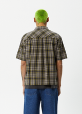 Afends Mens Check Out -  Short Sleeve Shirt - Military Check - Afends mens check out    short sleeve shirt   military check   streetwear   sustainable fashion