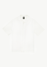 AFENDS Mens Calm -  Cuban Short Sleeve Shirt - White - Afends mens calm    cuban short sleeve shirt   white   streetwear   sustainable fashion