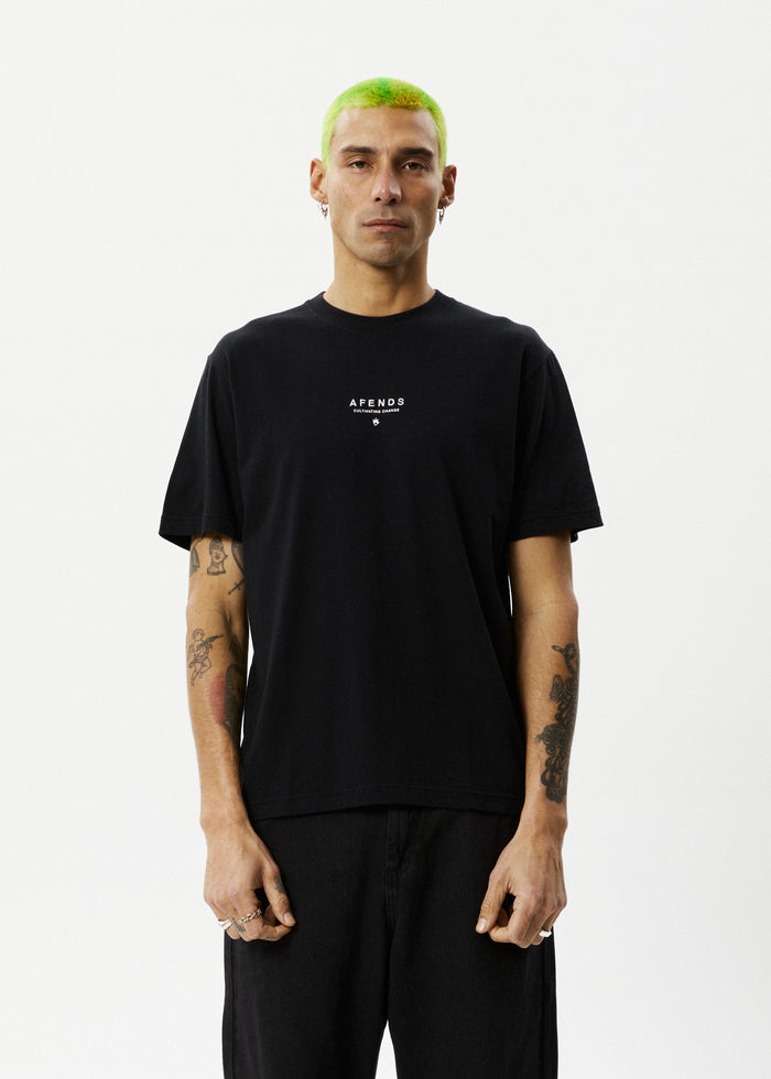 Afends Mens Space - Retro Fit Tee - Black - Streetwear - Sustainable Fashion