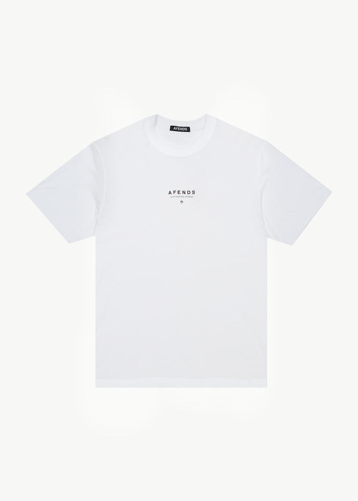 Afends Mens Space - Retro Fit Tee - White - Streetwear - Sustainable Fashion