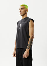 Afends Mens Statue - Sleeveless Tee - Stone Black - Afends mens statue   sleeveless tee   stone black   streetwear   sustainable fashion