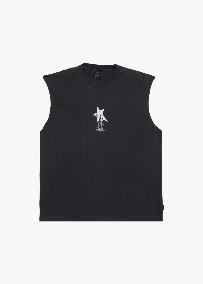 Afends Mens Statue - Sleeveless Tee - Stone Black - Streetwear - Sustainable Fashion