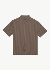 Afends Mens Space - Short Sleeve Shirt - Coffee Stripe - Afends mens space   short sleeve shirt   coffee stripe   streetwear   sustainable fashion