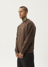 Afends Mens Space - Crew Neck - Coffee - Afends mens space   crew neck   coffee   streetwear   sustainable fashion