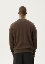 Afends Mens Space - Crew Neck - Coffee - Afends mens space   crew neck   coffee   streetwear   sustainable fashion