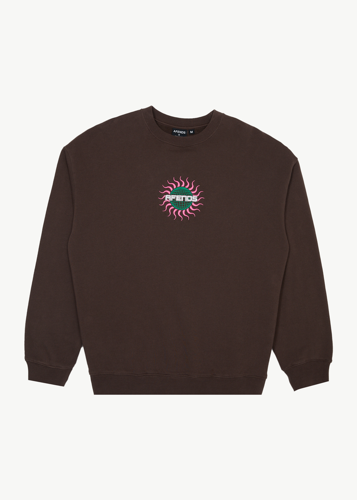 Afends Mens Solar Flare - Crew Neck - Coffee - Streetwear - Sustainable Fashion