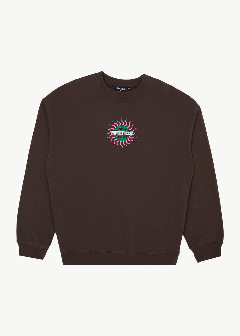 Afends Mens Solar Flare - Crew Neck - Coffee