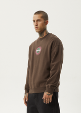 Afends Mens Solar Flare - Crew Neck - Coffee - Afends mens solar flare   crew neck   coffee   streetwear   sustainable fashion