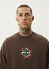 Afends Mens Solar Flare - Crew Neck - Coffee - Afends mens solar flare   crew neck   coffee   streetwear   sustainable fashion