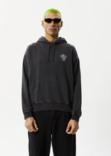 Afends Mens Graveyard - Pull On Hood - Charcoal - Afends mens graveyard   pull on hood   charcoal   streetwear   sustainable fashion