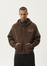 Afends Mens Cosmic Life - Zip Hood - Coffee - Afends mens cosmic life   zip hood   coffee   streetwear   sustainable fashion