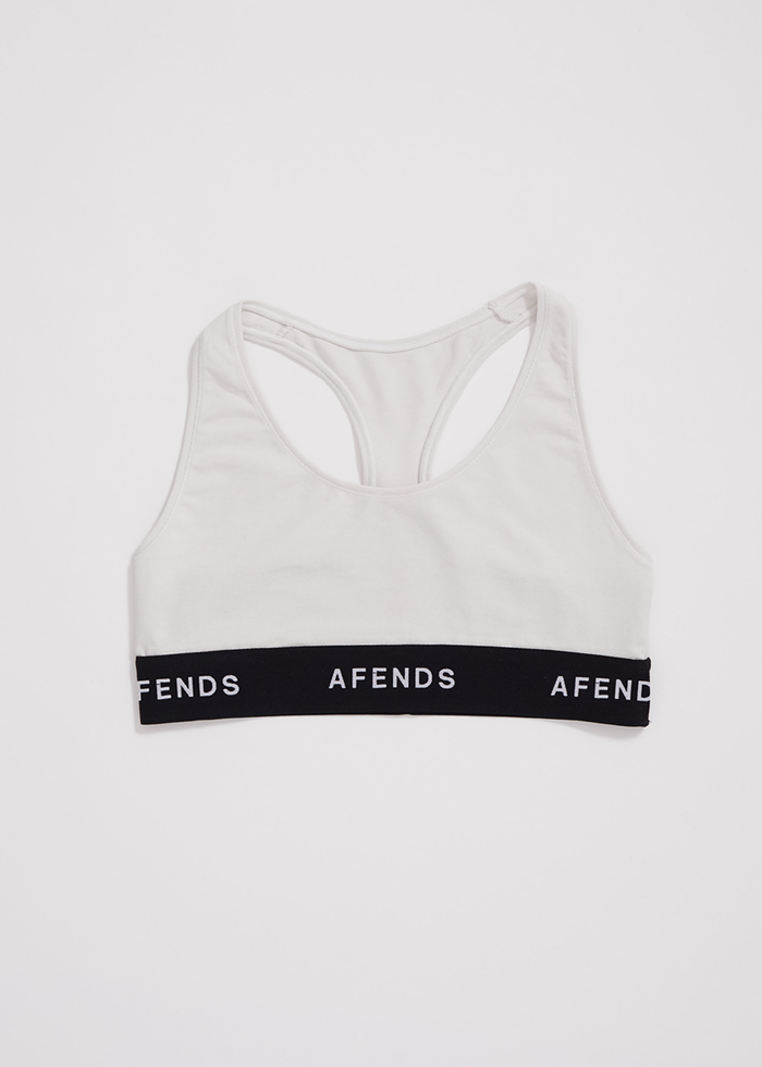 Afends Womens Molly - Hemp Sports Crop - Off White - Streetwear - Sustainable Fashion