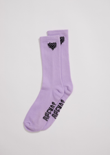 Afends Unisex Pink Noise - Hemp Crew Socks - Orchid - Afends unisex pink noise   hemp crew socks   orchid   streetwear   sustainable fashion