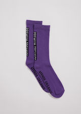 Afends Unisex Razor - Organic Crew Socks - Faded Purple - Afends unisex razor   organic crew socks   faded purple   streetwear   sustainable fashion