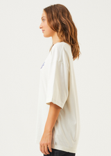 Afends Womens Tracks - Recycled Oversized T-Shirt - Off White - Afends womens tracks   recycled oversized t shirt   off white   streetwear   sustainable fashion
